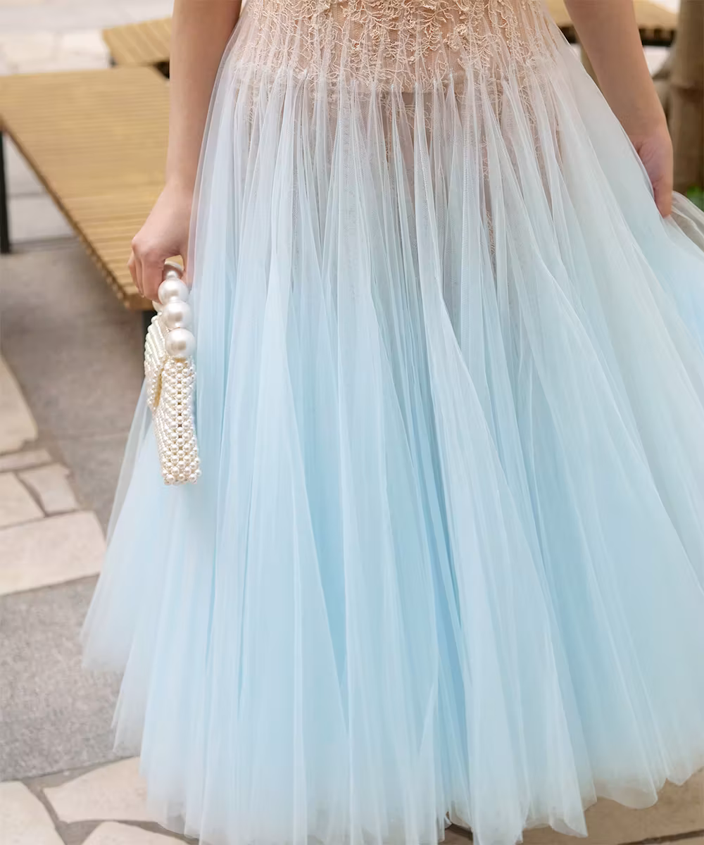 ブルーオンブレカットアウトレースドレス画像_1883 - 