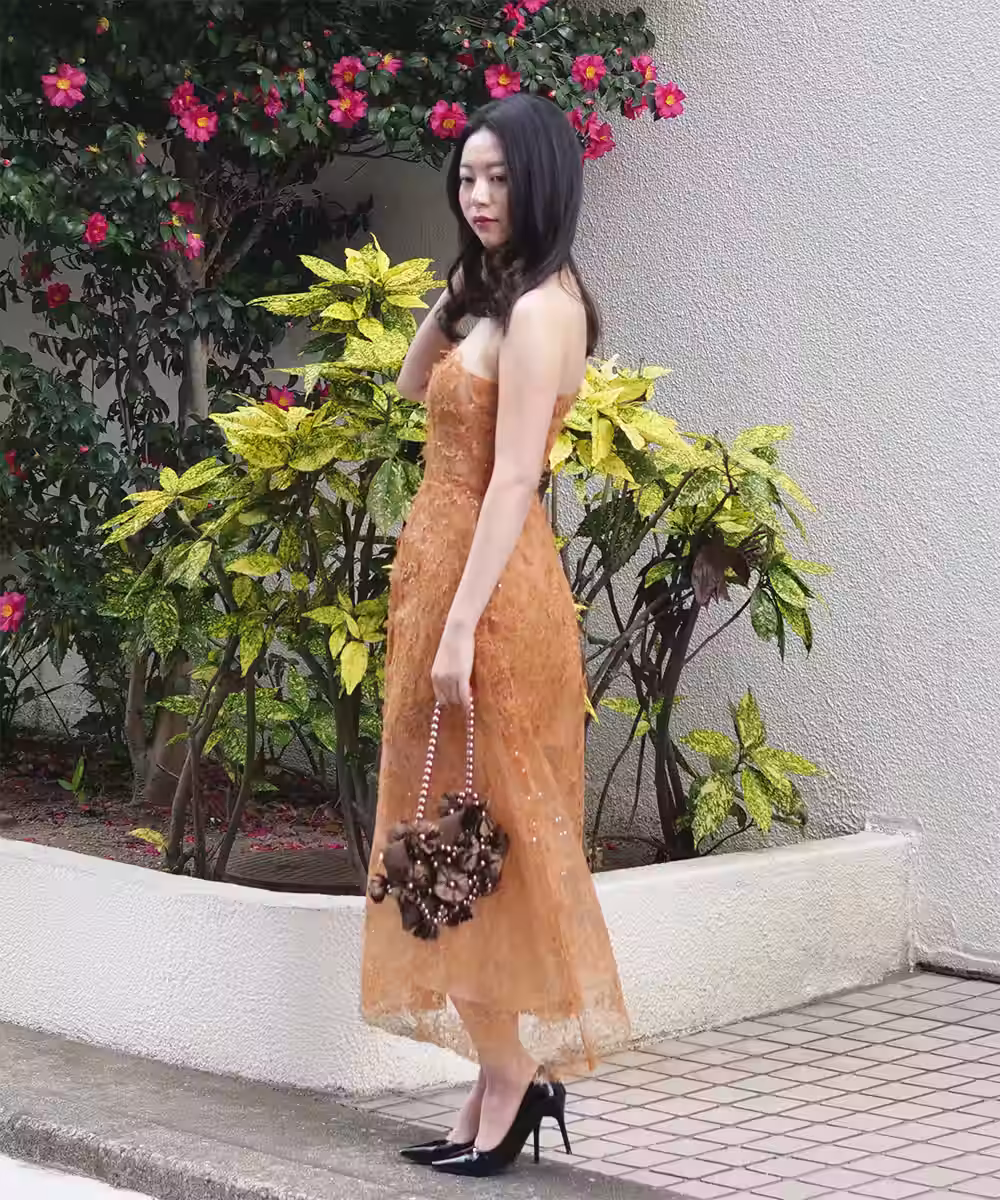 ハニービーズレースドレス画像_1887 - モデル身長：159cm