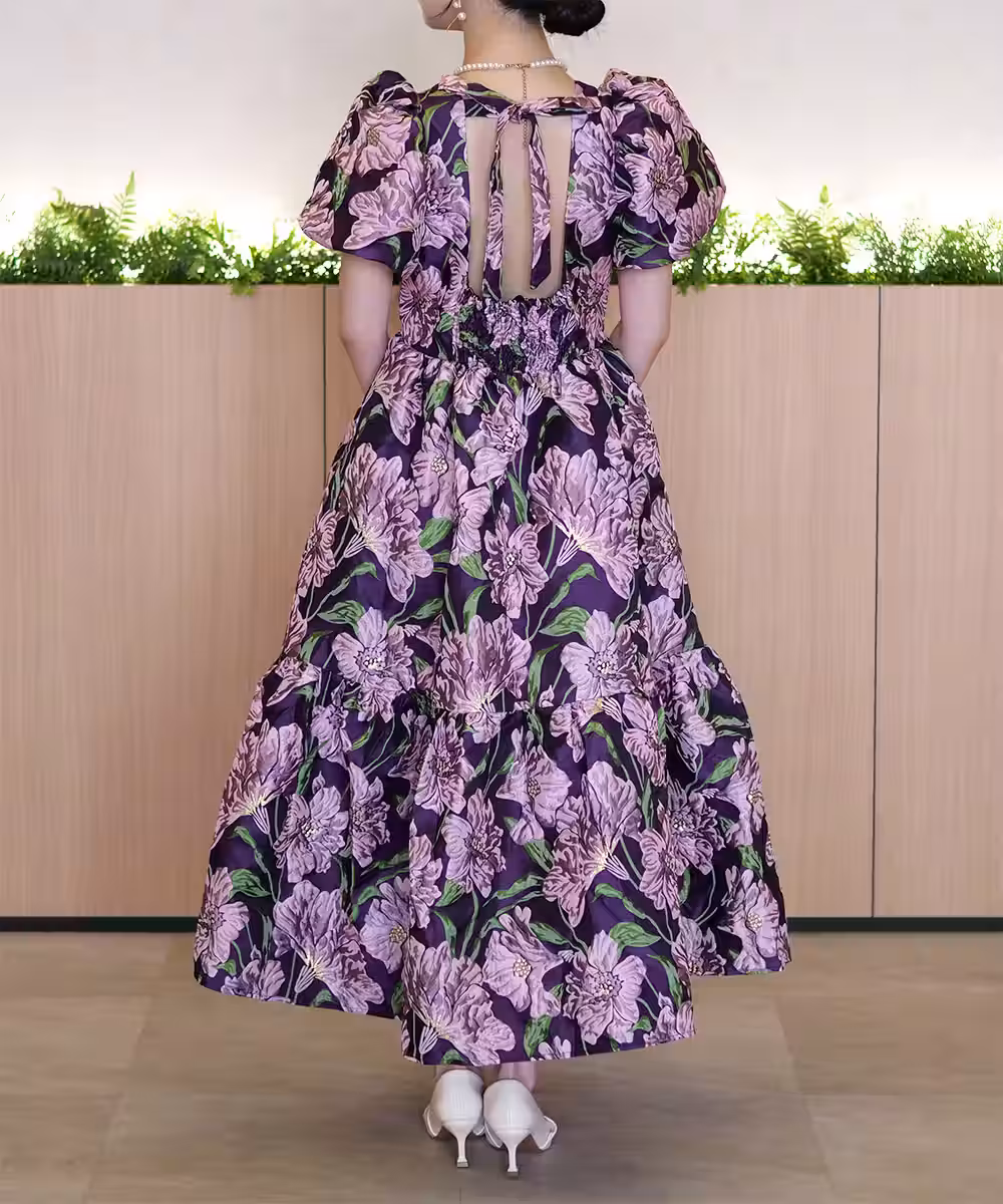 フローレゾンジャカードミディドレス画像_1901 - モデル身長:159cm