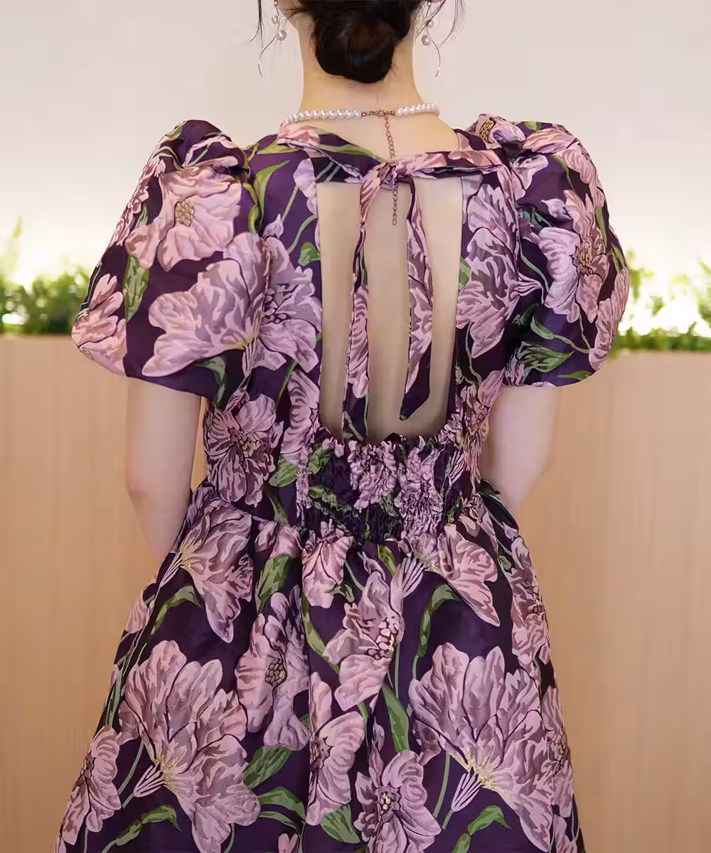 フローレゾンジャカードミディドレス画像_1902 - モデル身長:159cm