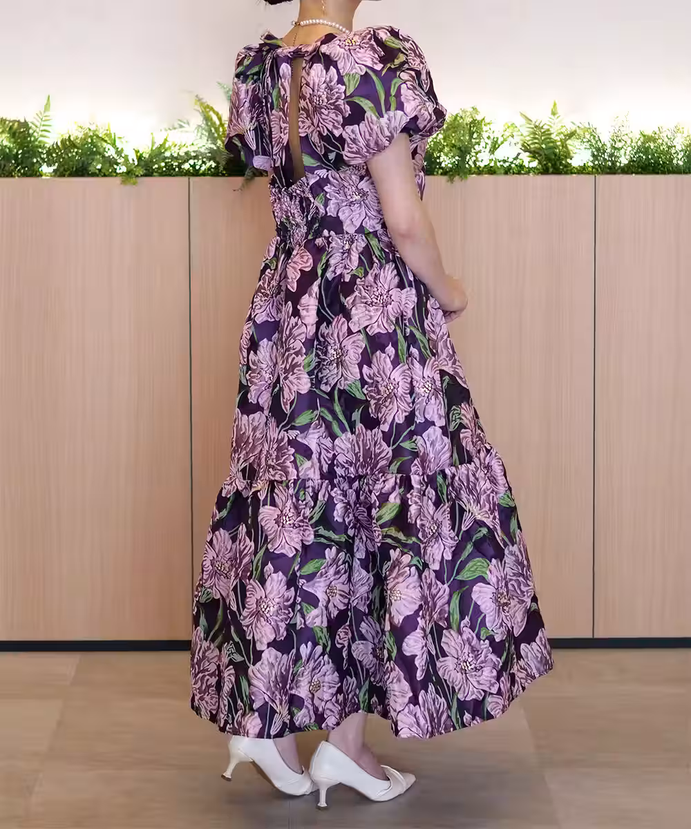 フローレゾンジャカードミディドレス画像_1903 - モデル身長:159cm