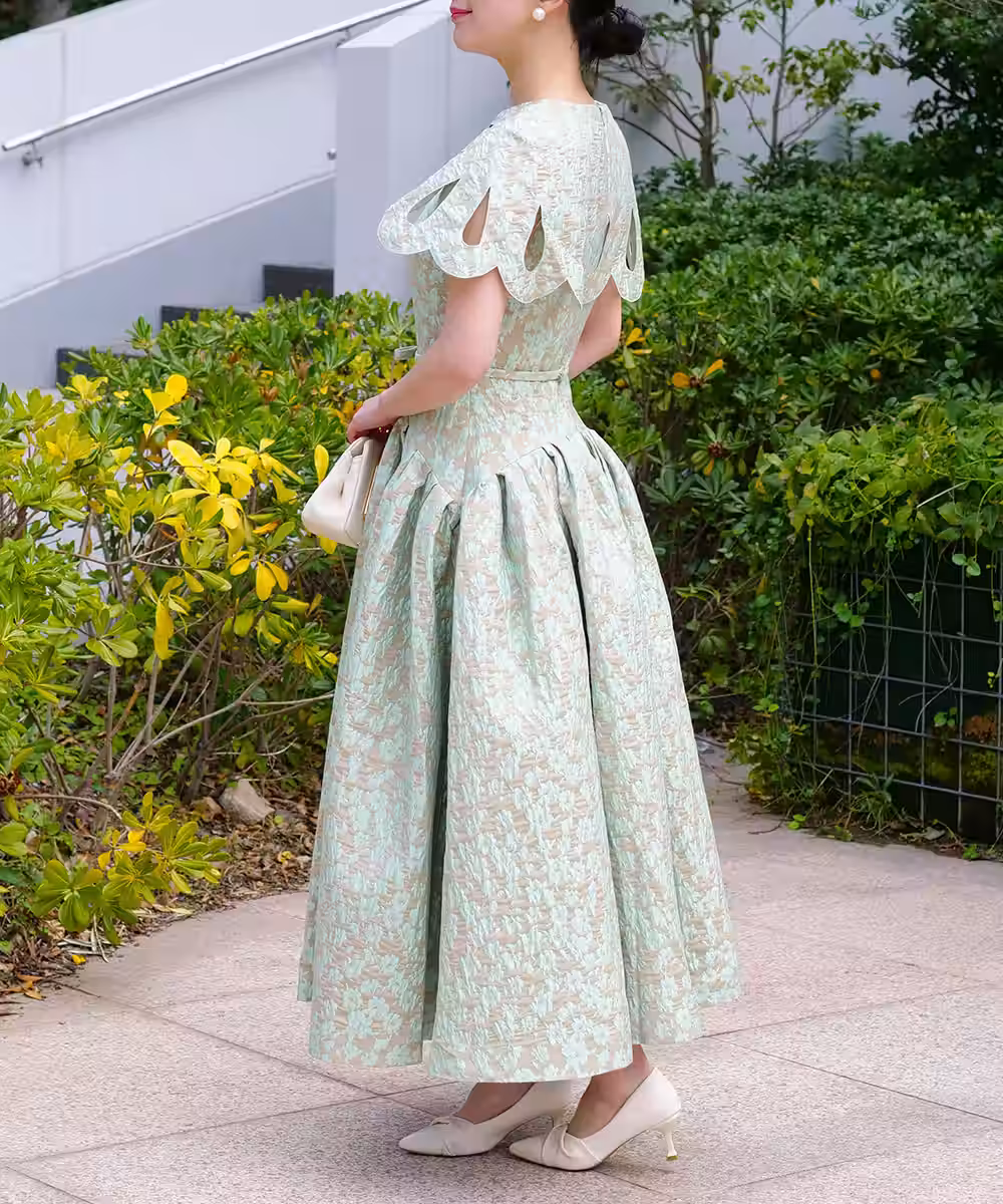 クロッケペタルカラーミディド​​レス画像_1921 - 