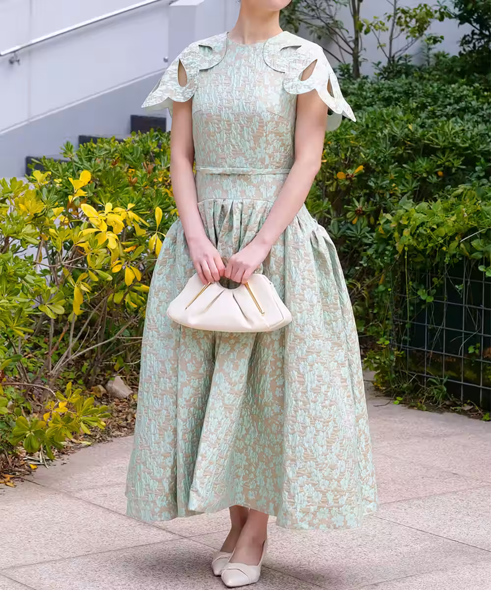 クロッケペタルカラーミディド​​レス画像_1922 - 