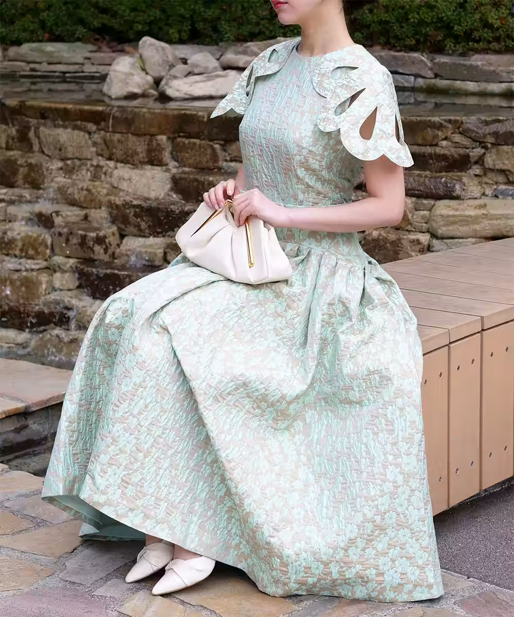 クロッケペタルカラーミディド​​レス画像_1927 - 