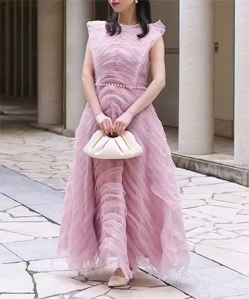 ミリアムオーガンジーラッフルレイヤードレス