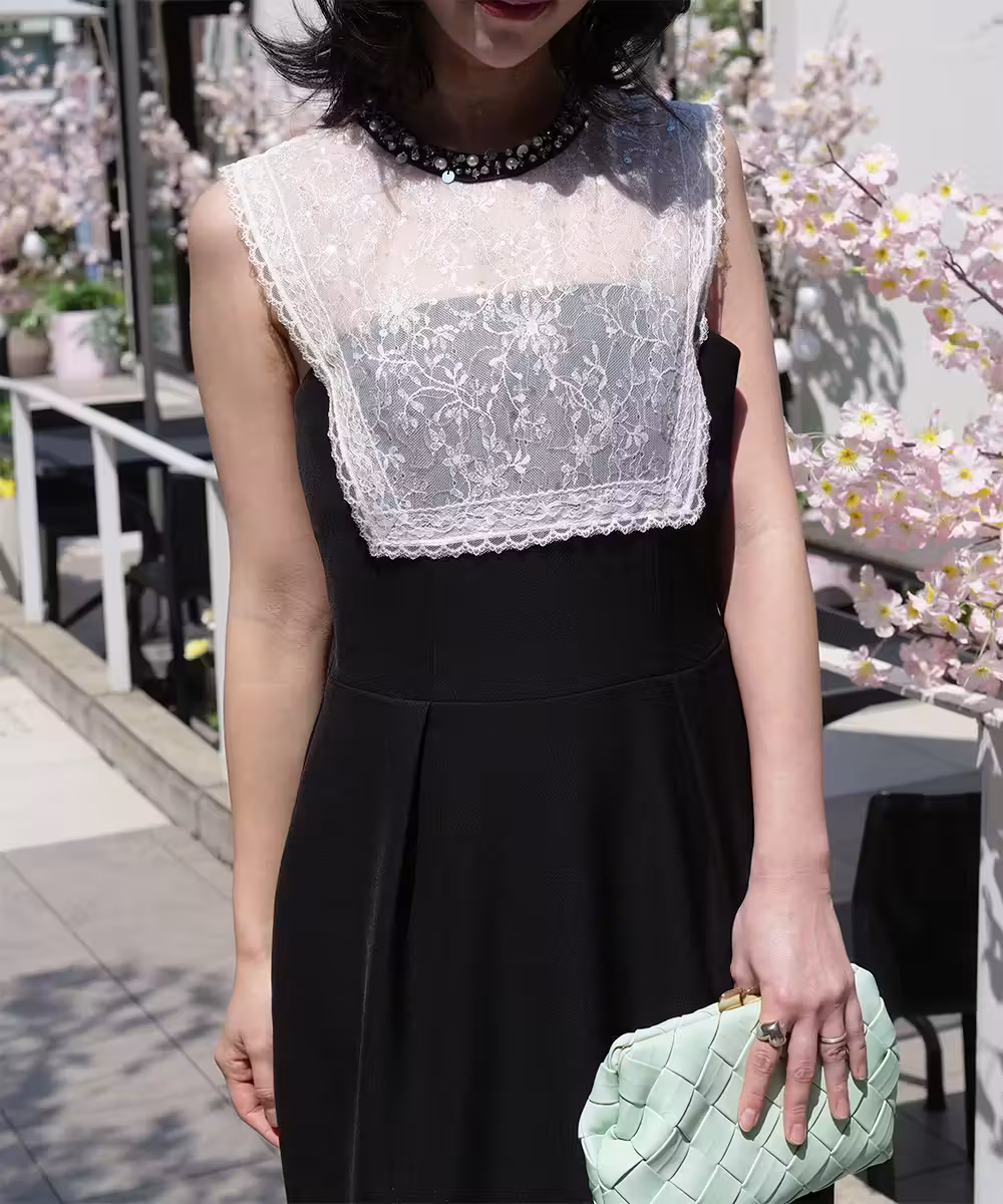 ノワールラウンドネックマキシドレス画像_1963 - モデル身長：159cm