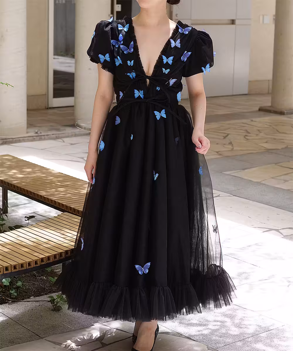 ブラックバタフライドレス / 9号(M)画像_1979 - モデル身長：159cm