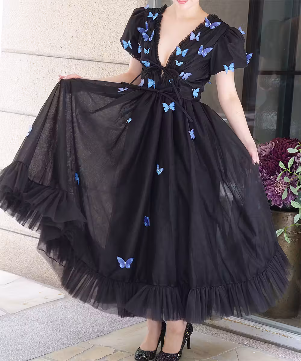 ブラックバタフライドレス / 9号(M)画像_1984 - モデル身長：159cm