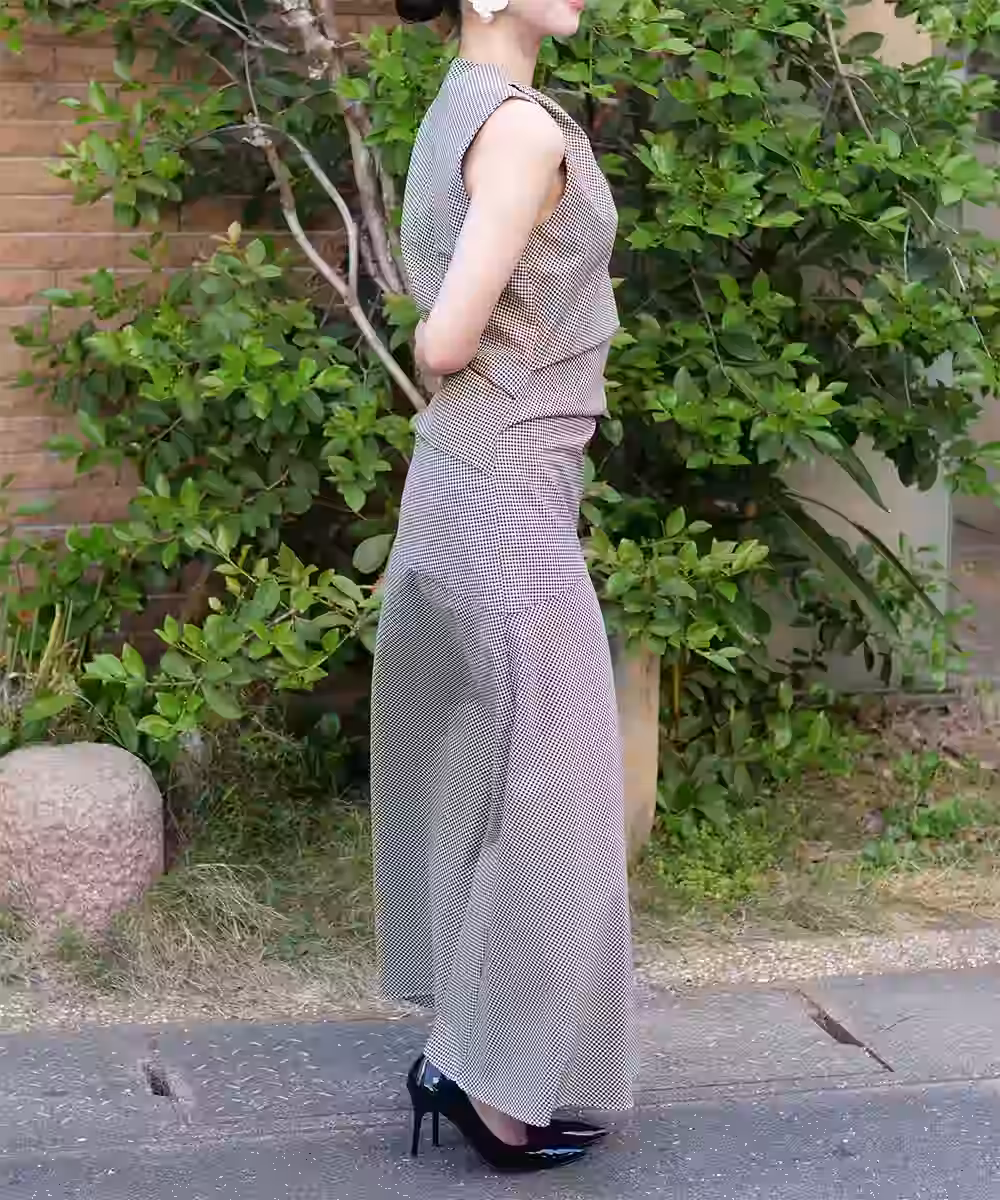 ウールブレンドドレープマキシドレス画像_2014 - モデル身長:159cm