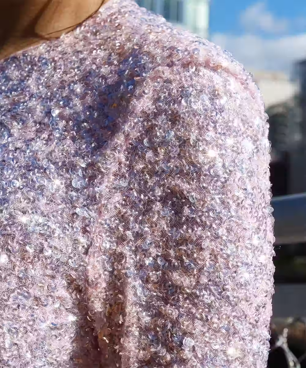 3D SEQUINSマキシドレス画像_1236 - モデル身長:168cm