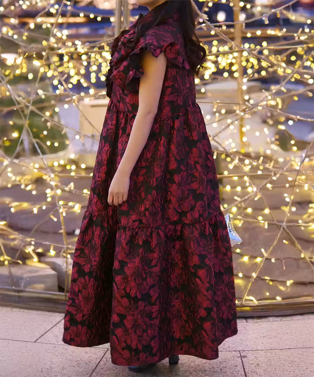 Fantasy Jacquard マキシドレス画像_1295 - モデル身長:159cm