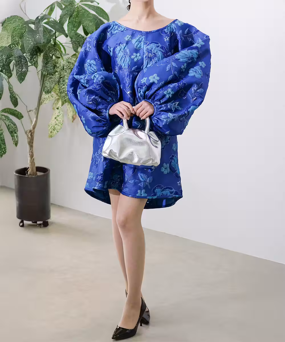 GOOD LUCK DRESS  -モノクロームブルー -画像_1558 - モデル身長:159cm