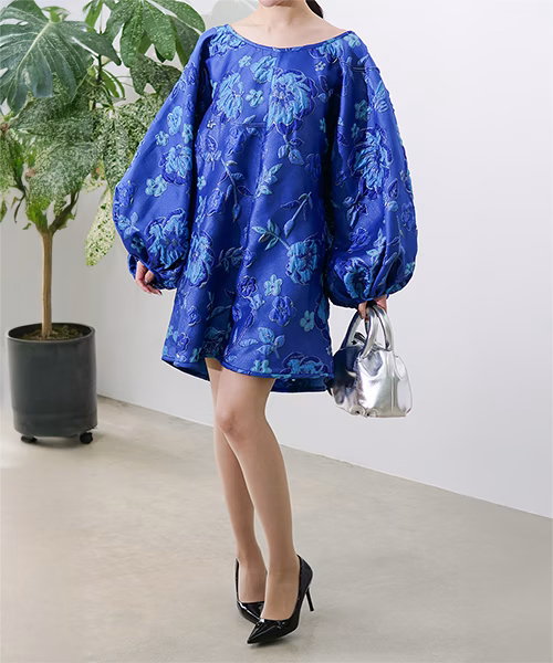 GOOD LUCK DRESS  -モノクロームブルー -