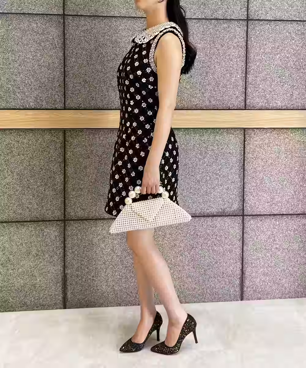 Aliviaエンベリッシュシフトドレス画像_1681 - モデル身長:159cm