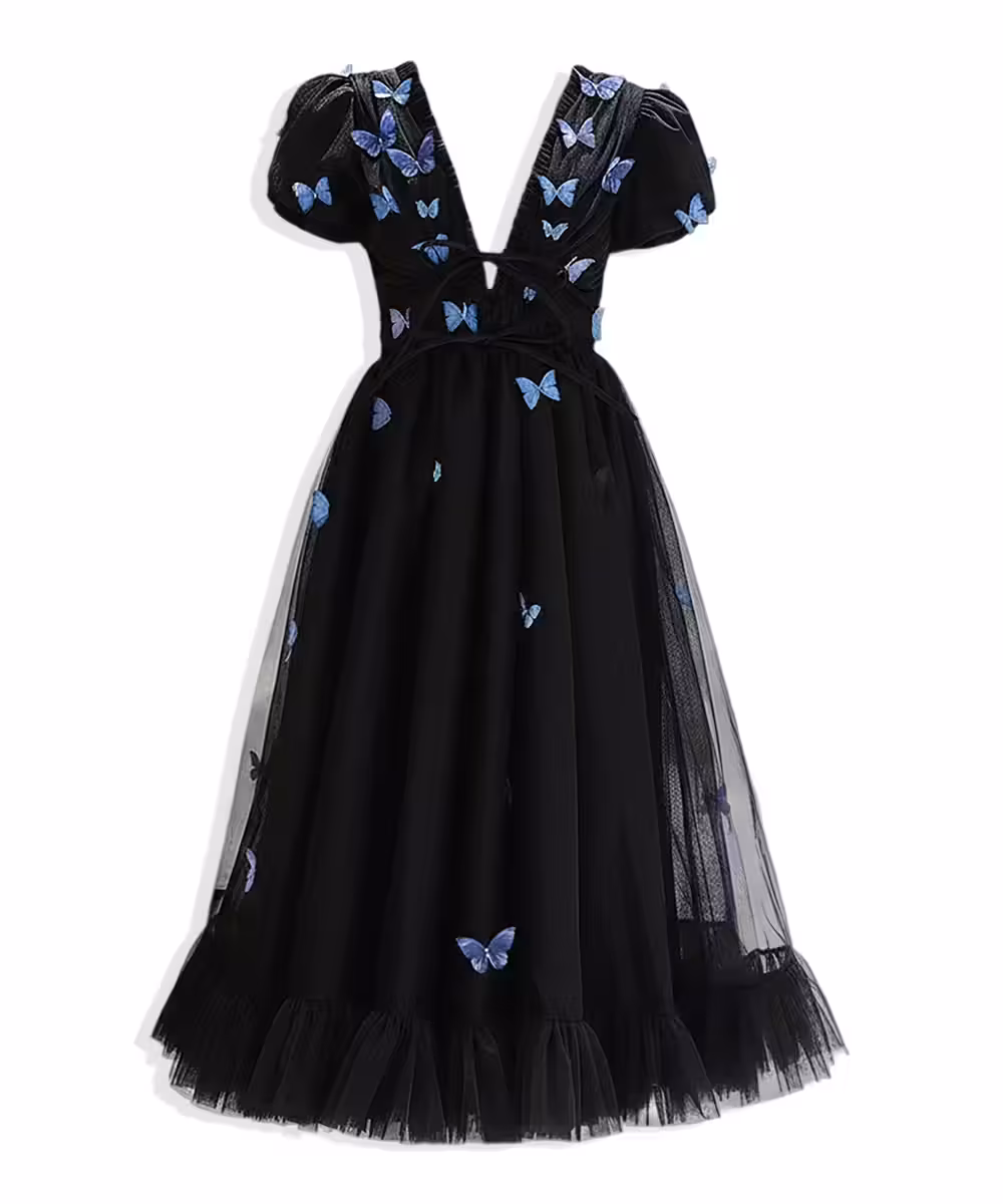 ブラックバタフライドレス画像_1864 -