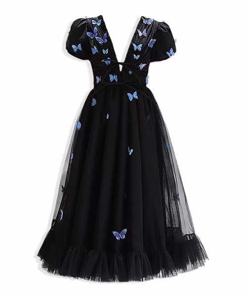 ブラックバタフライドレス